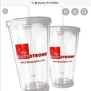 Set of 3 Tumblers w/ straws! Beauty Fit Brand NIB